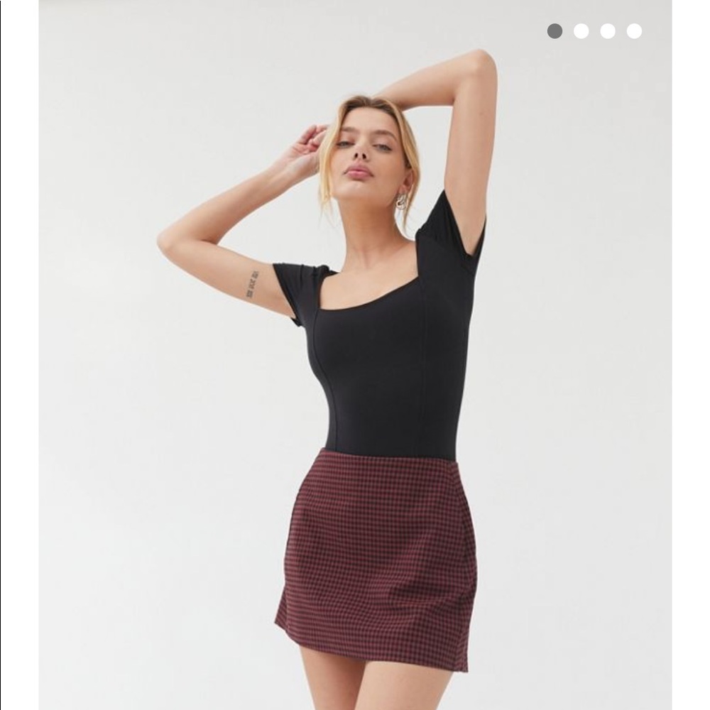 Cooperative Gingham Side-Pocket Mini Skirt